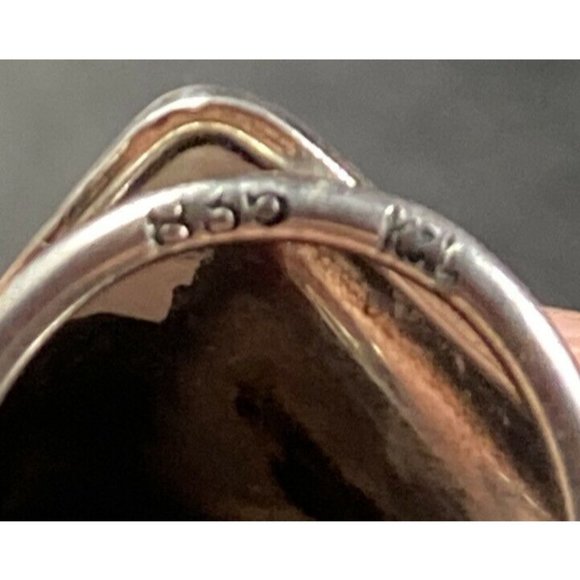 Vintage 835 Silver Cufflinks Etched Signed K&L - Picture 4 of 5